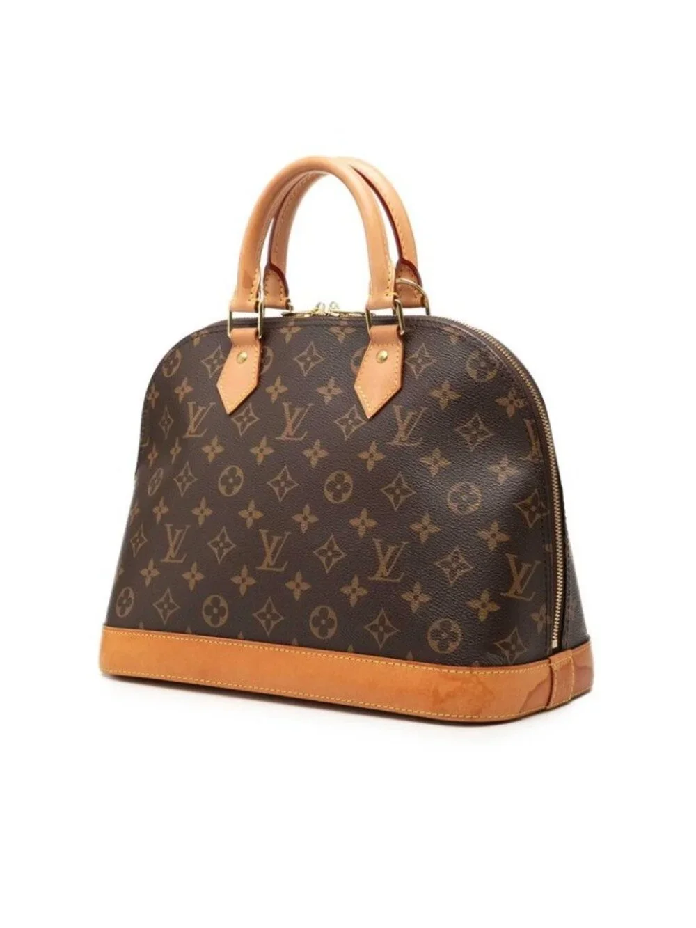 Louis Vuitton Monogram Alma PM Handbag Brown Leather
